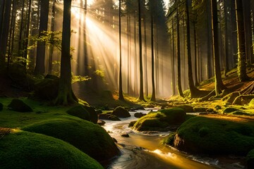 Wall Mural - waterfall in the forest