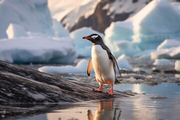 penguin in the snow, snowy mountain, greenland, norway, alaska