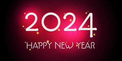 Poster - 2024 - happy new year. pink velvet background, and happy new year.