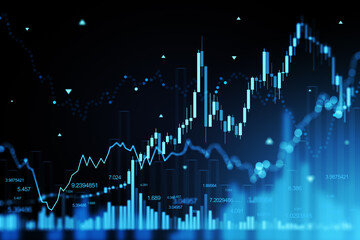 Wall Mural - forex financial charts and graphs. business success concept. market analysis and trading