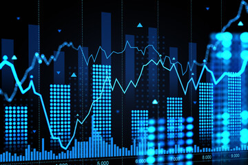Wall Mural - forex financial charts and graphs. business success concept. market analysis and trading