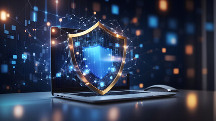 cyber ​​security and data protection, internet network security, protect business and financial tran