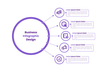 Business Infographic with 5 Steps