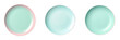 © The 2R Artificiality - Round cyan ceramic plate void and isolated on transparent background