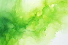 Abstract Bright Green Watercolor Background