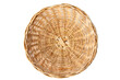 Empty wicker basket on white background, top view