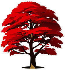 Wall Mural - red tree clipart
