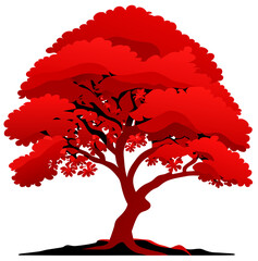 Wall Mural - red tree clipart