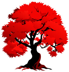 Wall Mural - red tree clipart