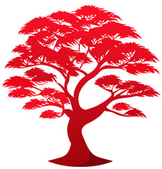 Wall Mural - red tree clipart