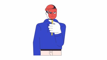 Aufkleber - Fraud identity theft line 2D animation. Cybercrime 4K video motion graphic. Stolen identity piracy. Fake online personality on social media linear animated cartoon flat concept, white background