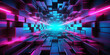  Futuristischer Hintergrund Neon Tunnel	