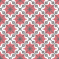 Wall Mural - Embroidered cross-stitch ornament national pattern Ukrainian Slavic. SEAMLESS PATTERN. SEAMLESS WALLPAPER.