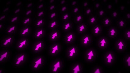 Poster - glowing neon arrows direction animation on black background, neon arrows blinking on black backgroun