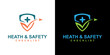 Vector of shield health and safety logo design template