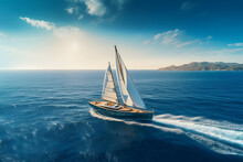 Luxury Super Yacht Sailing In Beautiful Sea