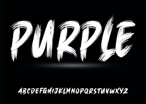 Ector the brush and elegant font PURPLE, geometric shape font vector typeface alphabet typeset.