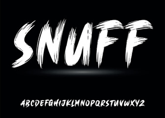 Fototapete - Ector the brush and elegant font SNUFF, geometric shape font vector typeface alphabet typeset.