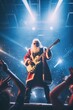 © Gasi - Santa Claus plays electric guitar, generative ai