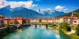 Fototapeta  - Discovering Belluno: A Traveler's Guide to the Breathtaking Dolomite Mountains in Northern Italy