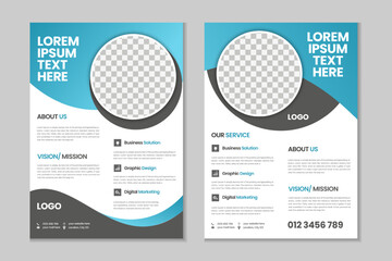 Double pages flyer brochure template design, business poster template design, business brochure, annual report, portfolio, magazine, poster, modern presentation, a4 size banner template design