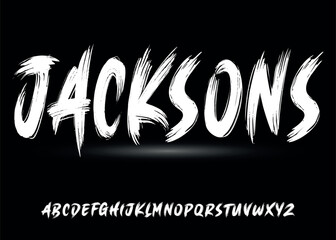 Fototapete - Ector the brush and elegant font JACKSONS, geometric shape font vector typeface alphabet typeset.