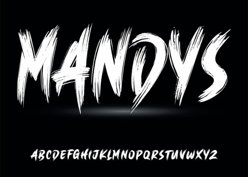 Ector the brush and elegant font MANDYS, geometric shape font vector typeface alphabet typeset.