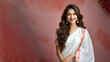 © pariketan - Indian girl in sari or saree traditional cloth, Smiling woman, long hair