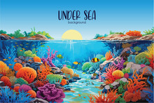 Hand Drawn Painting Of Under Sea