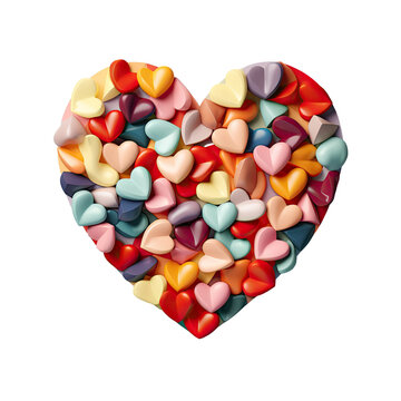 Alphabet of hearts on a transparent background