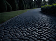 Eco-friendly driveway or walkway made of permeable materials that allow water to drain through. AI Generated