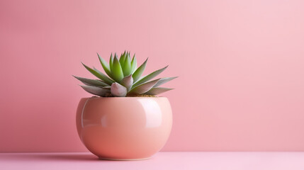 Wall Mural - Cactus pot concrete pot modern geometric concrete planter. Generative ai