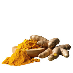 Sticker - Turmeric in its natural state on a transparent background