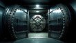 © Татьяна Прокопчук - The iron door of the bank vault. High level locking mechanism.
