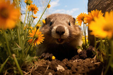 Cute Groundhog Close-up