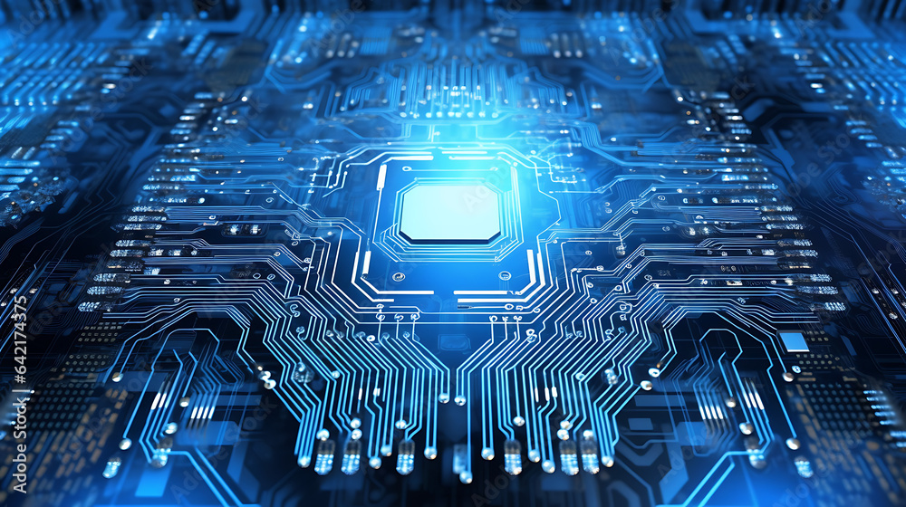Micro Chip Processor Technology Background, blue color computer science ...