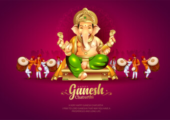 Lord Ganpati on Ganesh Chaturthi background. abstract vector illustration design