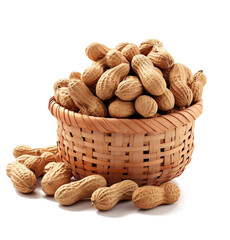 Canvas Print - Peanuts in the basket, healthy whole grain concept