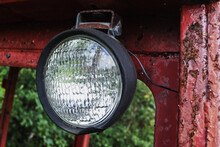 Old Farm Tractor Headlight Or Headlamp Closeup