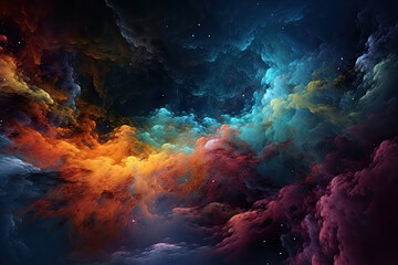Wall Mural - colorful sky cloud patterns like smokey effect nebula form galaxy universe