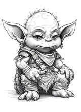Baby Orc Coloring Book , White Background