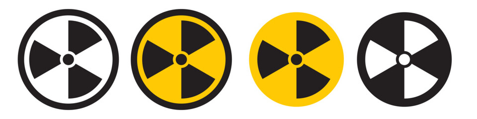 Fototapete - nuclear symbol. atom radio active ray or beam warning attention alert symbol. vector set of hazard c
