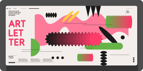 Poster - Composition with geometric shapes. Abstract background for design.