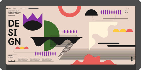 Poster - Composition with geometric shapes. Abstract background for design.