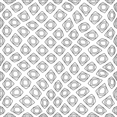 White background with black pattern. Texture with figures from lines.Line shape design.Abstract background for web page, textures, card, poster, fabric, textile. Monochrome graphic repeating design. 