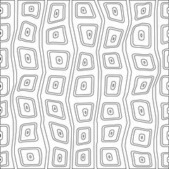 White background with black pattern. Texture with figures from lines.Line shape design.Abstract background for web page, textures, card, poster, fabric, textile. Monochrome graphic repeating design. 