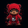 cartoon anime evil vicious gang banger red teddy bear