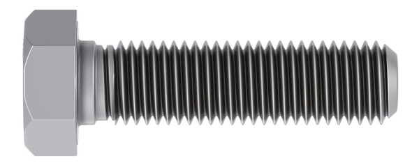 Poster - Bolt, side view. 3D rendering isolated on transparent background