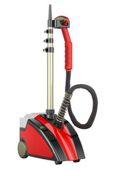 Poster - red clothes steamer, garment steamer. 3d rendering isolated on transparent background