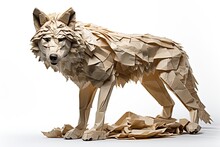 Wolf Made From Cardboard